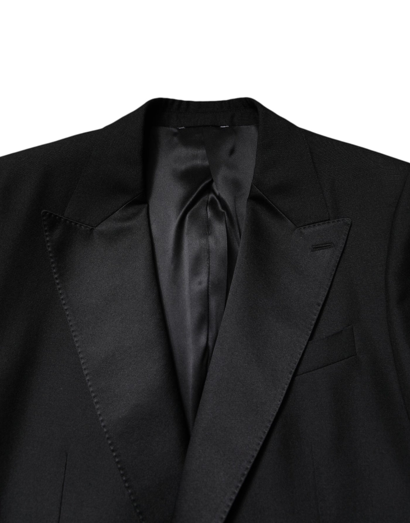 Dolce & Gabbana Schwarzer einreihiger Wollmantel Blazer