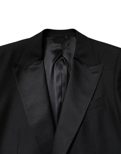 Dolce & Gabbana Schwarzer einreihiger Wollmantel Blazer