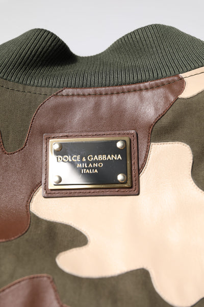 Dolce & Gabbana Mehrfarbige Bomberjacke mit Reißverschluss aus Baumwolle