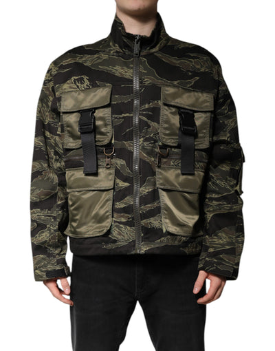 Dolce & Gabbana Mehrfarbige Camouflage-Baumwoll-Bomberjacke