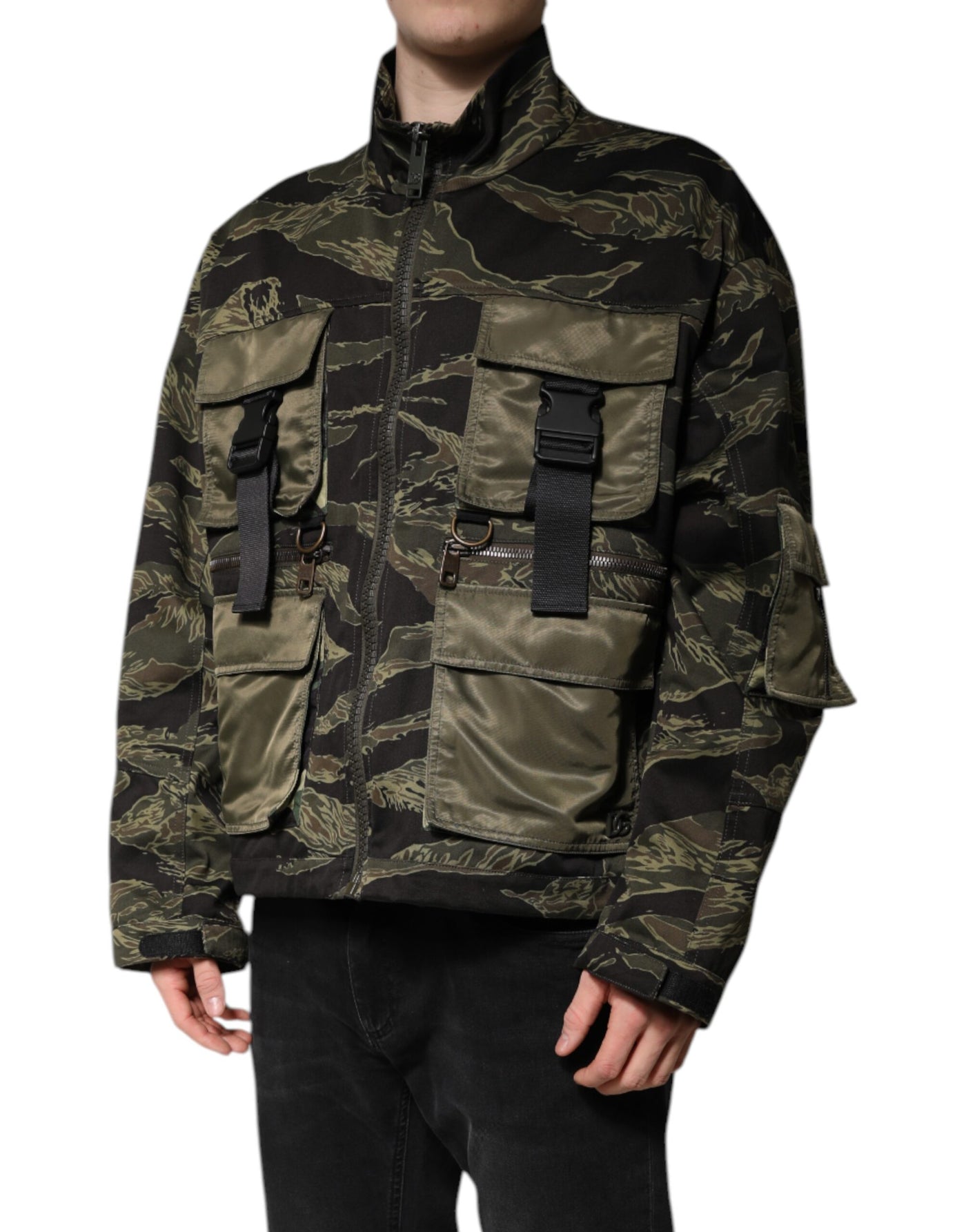 Dolce & Gabbana Mehrfarbige Camouflage-Baumwoll-Bomberjacke