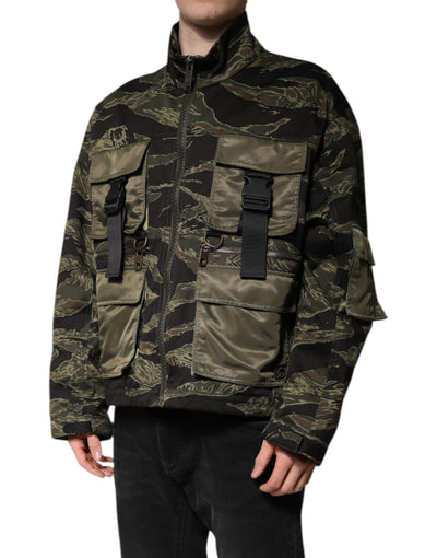 Dolce & Gabbana Mehrfarbige Camouflage-Baumwoll-Bomberjacke