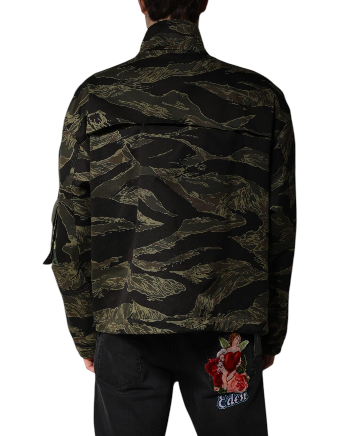 Dolce & Gabbana Mehrfarbige Camouflage-Baumwoll-Bomberjacke