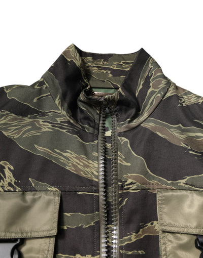 Dolce & Gabbana Mehrfarbige Camouflage-Baumwoll-Bomberjacke