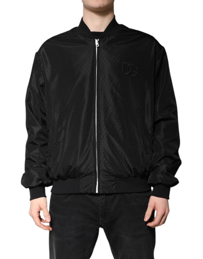 Dolce & Gabbana Schwarze Bomberjacke mit langen Ärmeln und durchgehendem Reißverschluss