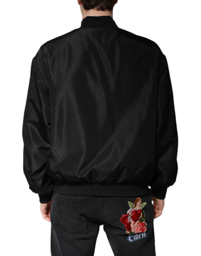 Dolce & Gabbana Schwarze Bomberjacke mit langen Ärmeln und durchgehendem Reißverschluss