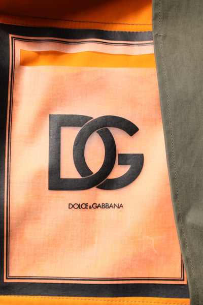Dolce & Gabbana Multicolor Camouflage Jacke mit Kapuze und Knöpfen