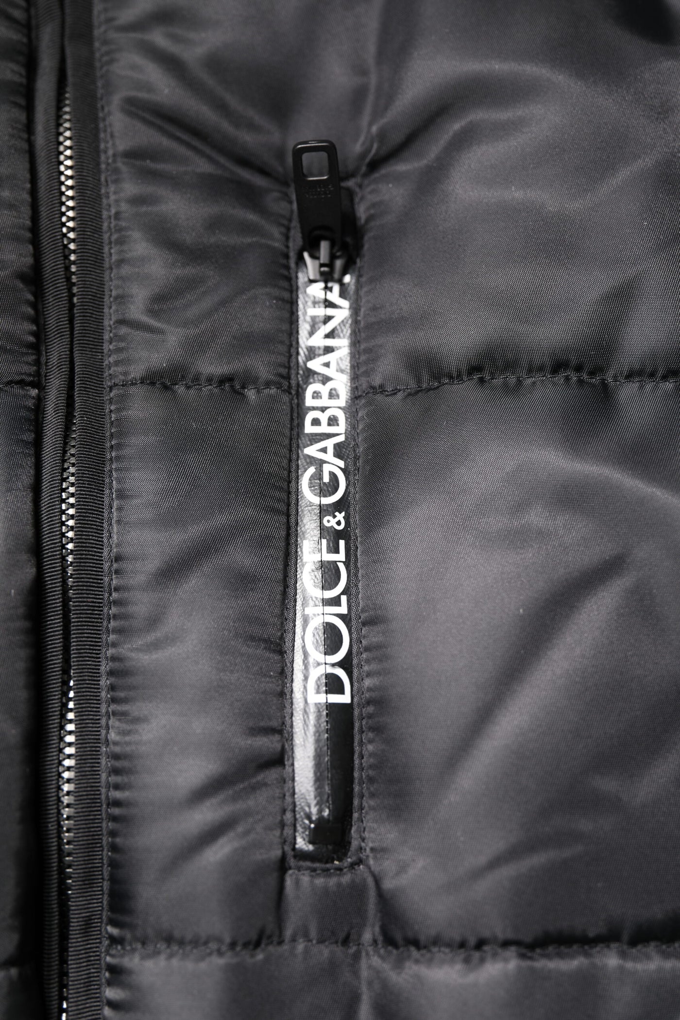 Dolce & Gabbana Schwarzer Kapuzen-Parka-Mantel Winterjacke
