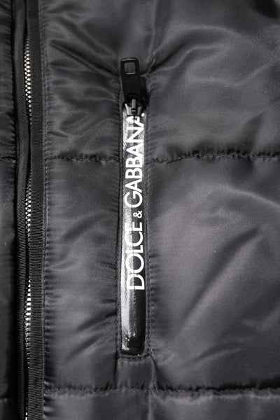 Dolce & Gabbana Schwarzer Kapuzen-Parka-Mantel Winterjacke