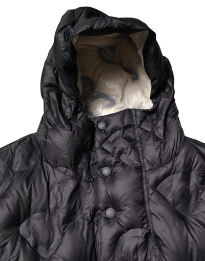 Dolce & Gabbana Schwarzer Kapuzen-Parka-Mantel Winterjacke