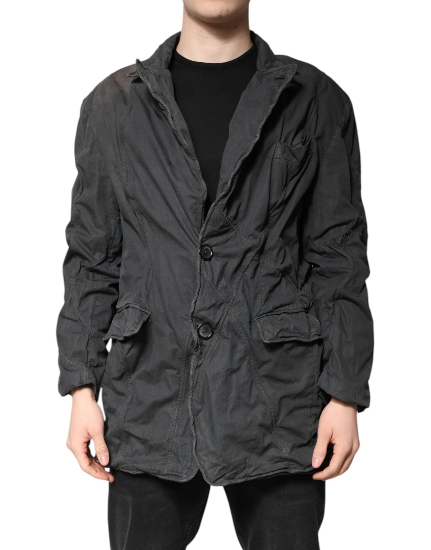 Dolce & Gabbana Schwarze Jacke mit Kragen aus fester Baumwolle