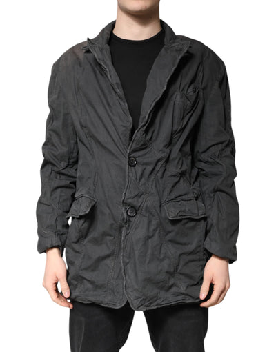 Dolce & Gabbana Schwarze Jacke mit Kragen aus fester Baumwolle