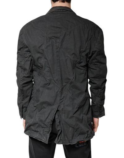 Dolce & Gabbana Schwarze Jacke mit Kragen aus fester Baumwolle