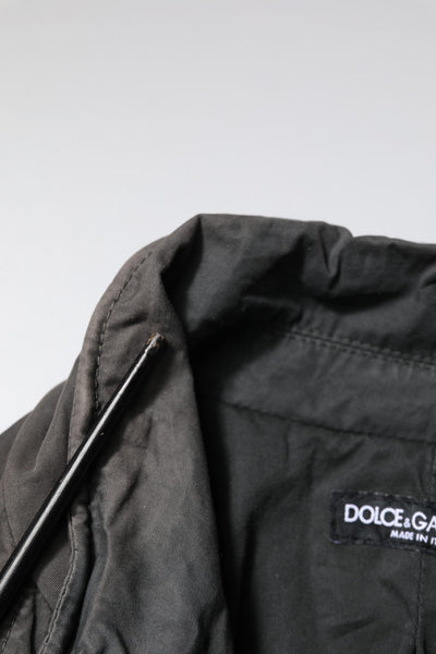 Dolce & Gabbana Schwarze Jacke mit Kragen aus fester Baumwolle