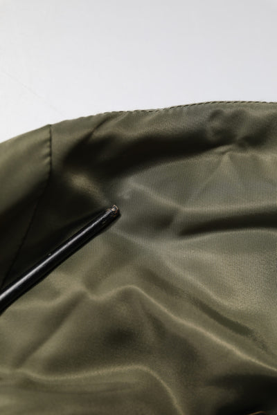 Dolce & Gabbana Grüne Nylon Bomberjacke mit Reißverschluss für Männer