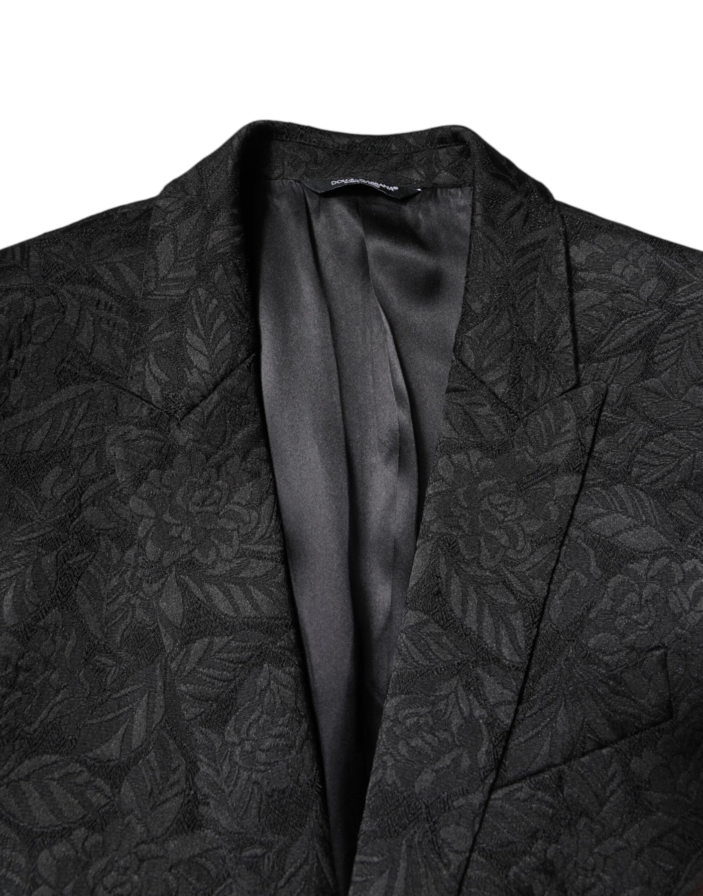Dolce & Gabbana Schwarzer MARTINI Brokat-Blazer einreihig