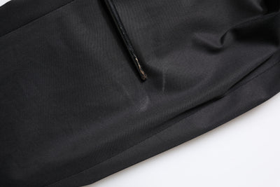 Dolce & Gabbana Schwarzer Baumwollmantel einreihig Männer Blazer