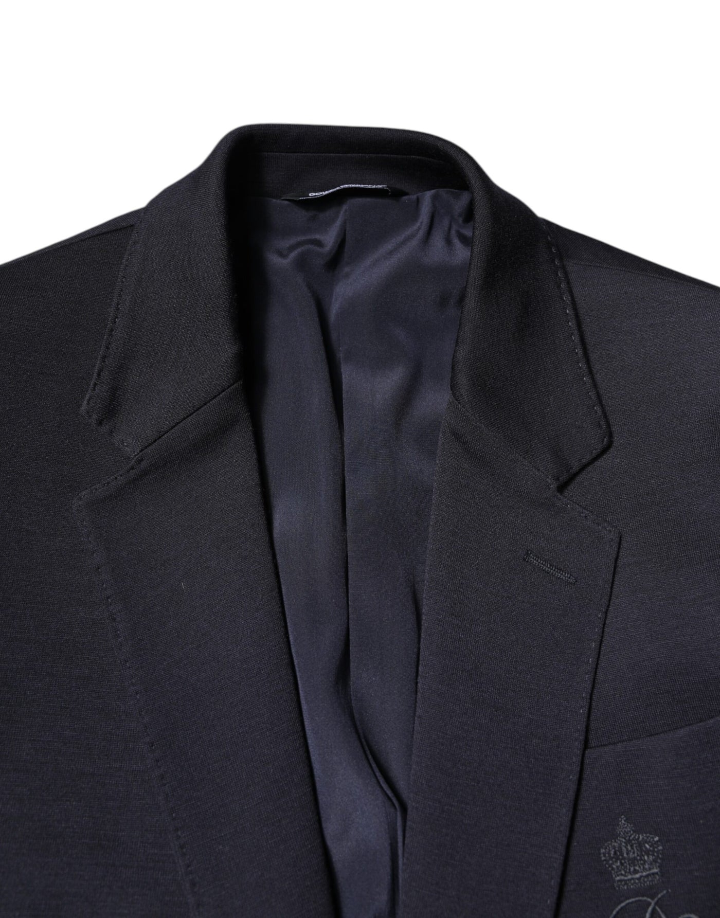 Dolce & Gabbana Schwarzer Wollmantel einreihig Anzug Blazer