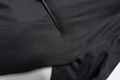 Dolce & Gabbana Schwarzer Leinenmantel einreihig Männer Blazer