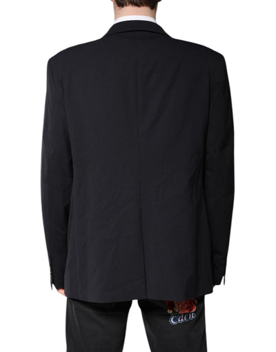 Dolce & Gabbana Dunkelblauer einreihiger Wollmantel Blazer