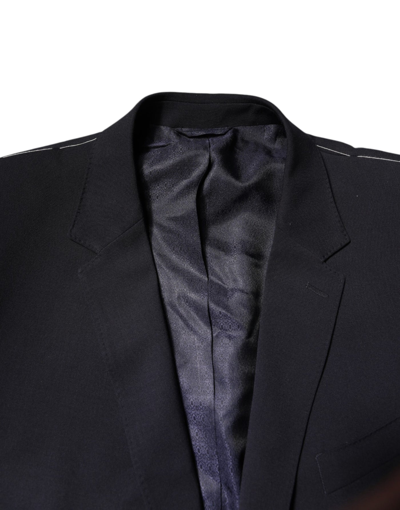 Dolce & Gabbana Dunkelblauer einreihiger Wollmantel Blazer