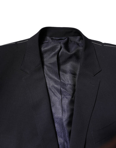 Dolce & Gabbana Dunkelblauer einreihiger Wollmantel Blazer