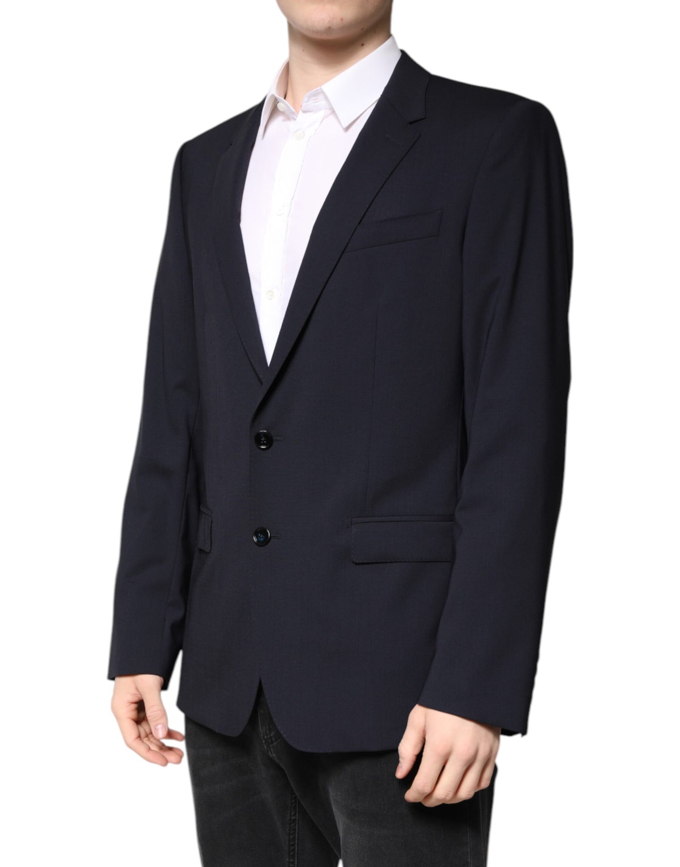 Dolce & Gabbana Schwarzer MARTINI Einreihiger Mantel Blazer
