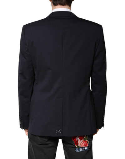Dolce & Gabbana Schwarzer MARTINI Einreihiger Mantel Blazer