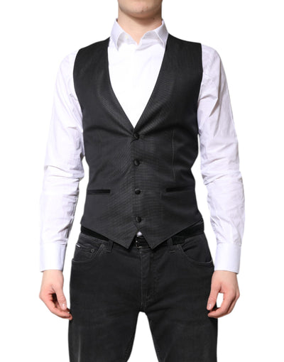 Dolce & Gabbana Schwarze Wollweste Kleid Formelle Weste