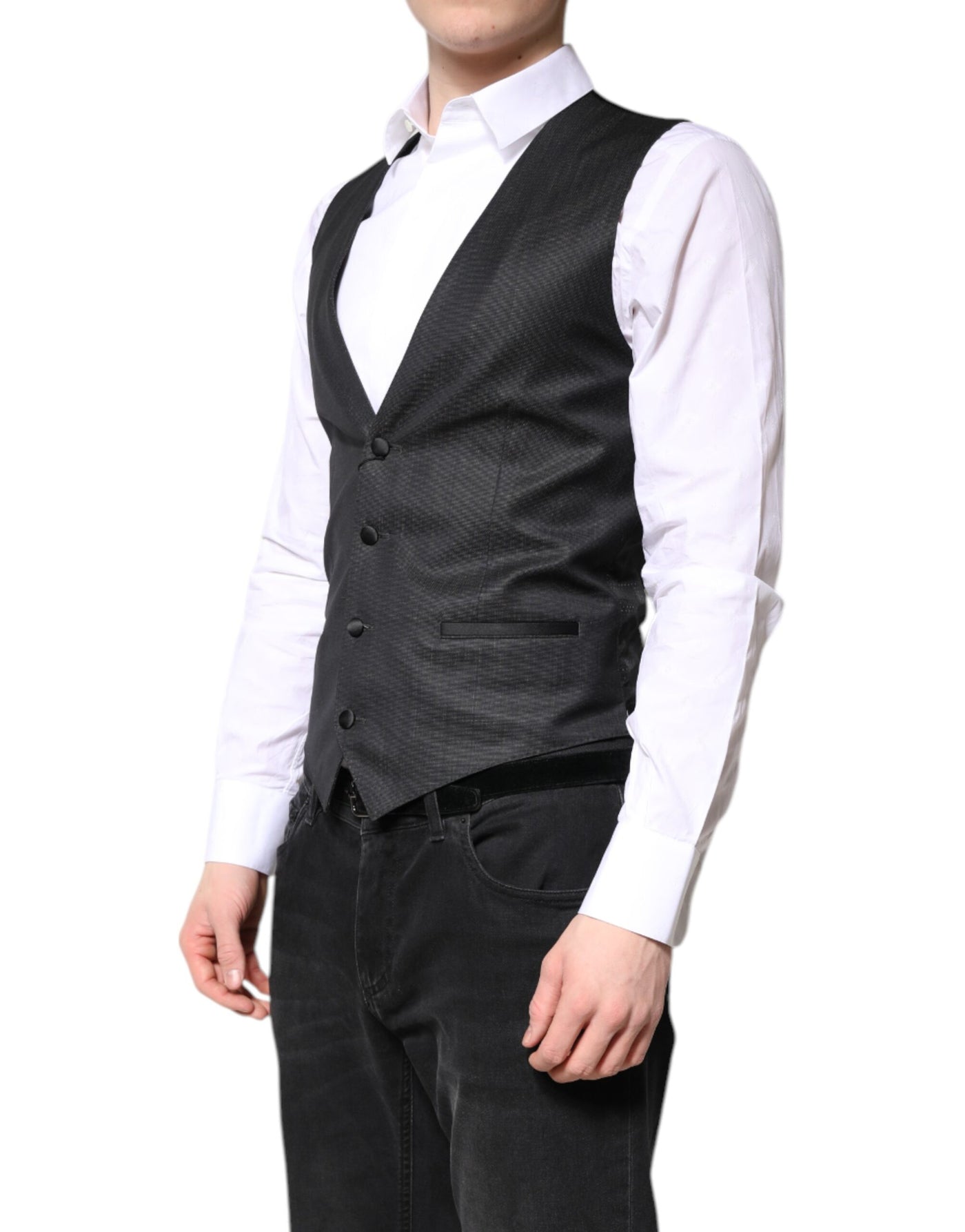 Dolce & Gabbana Schwarze Wollweste Kleid Formelle Weste