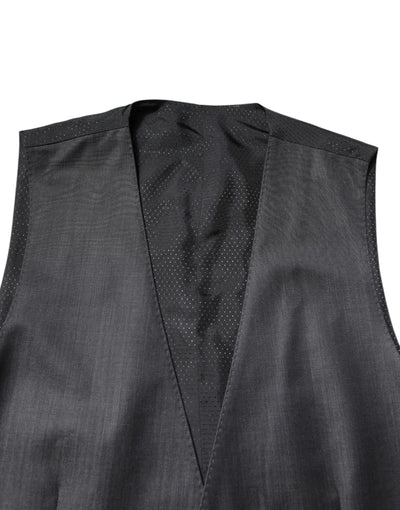 Dolce & Gabbana Schwarze Wollweste Kleid Formelle Weste