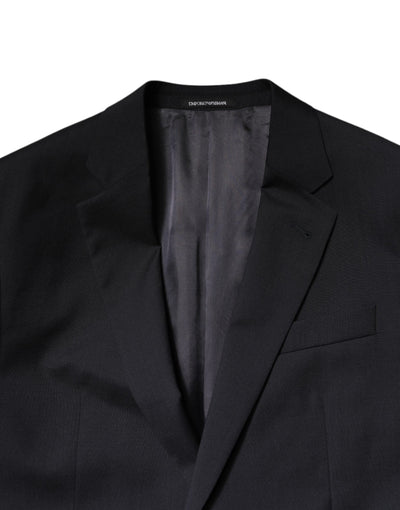 Emporio Armani Schwarzer einreihiger formeller 2-teiliger Anzug