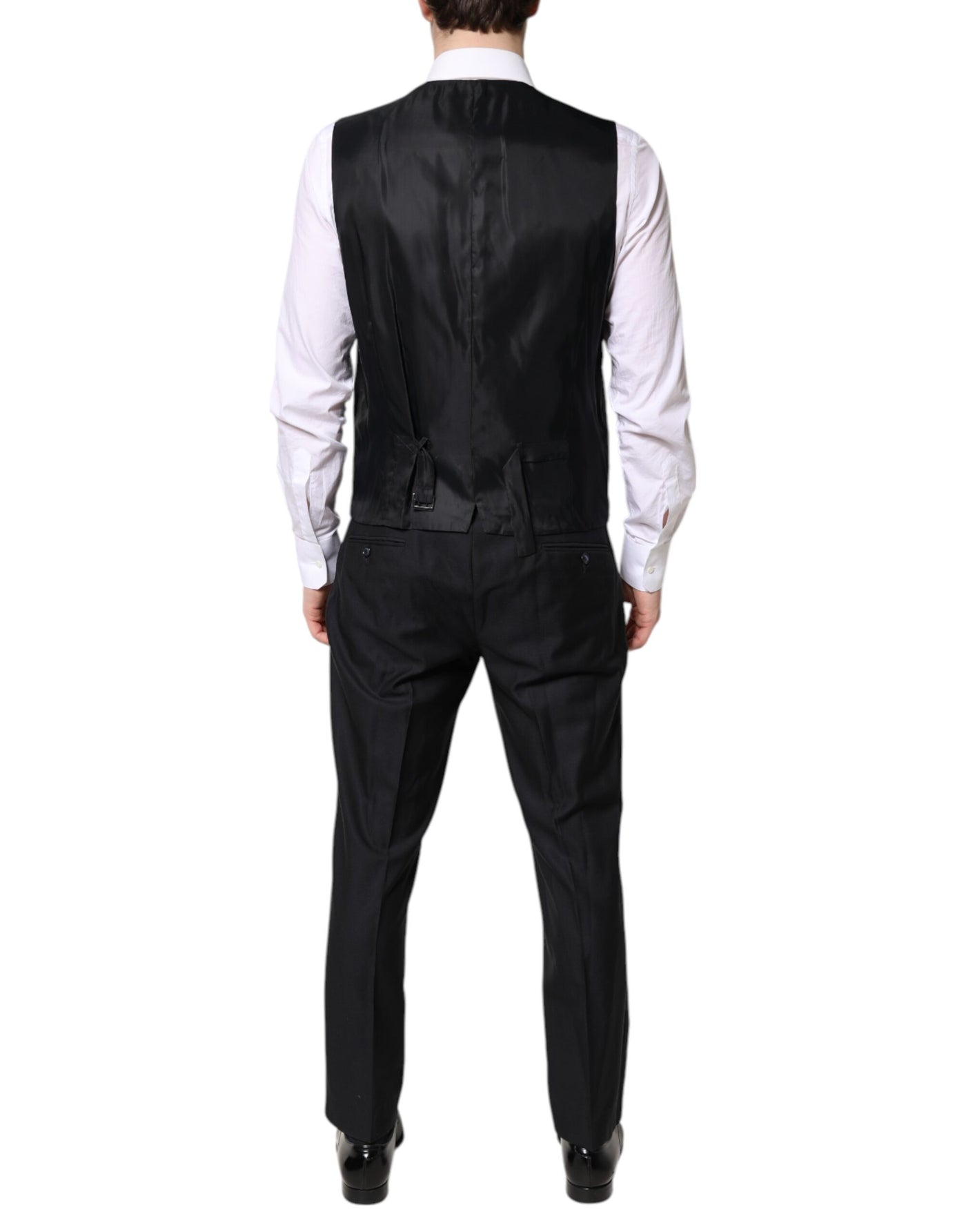 Dolce & Gabbana Schwarzer doppelreihiger formeller 3-teiliger Anzug