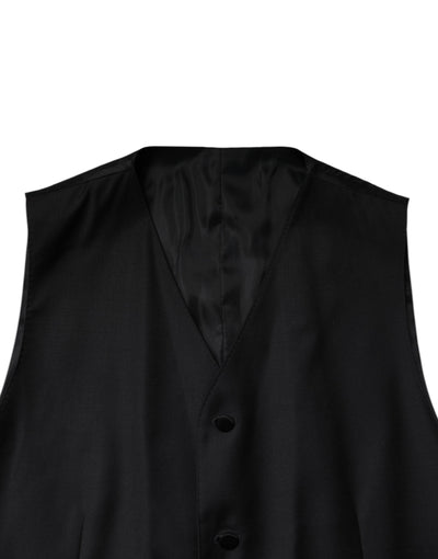 Dolce & Gabbana Schwarzer doppelreihiger formeller 3-teiliger Anzug