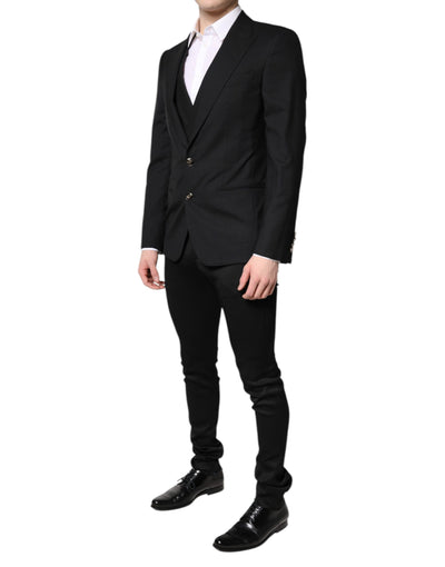 Dolce & Gabbana Schwarzer einreihiger formeller Blazer mit Weste