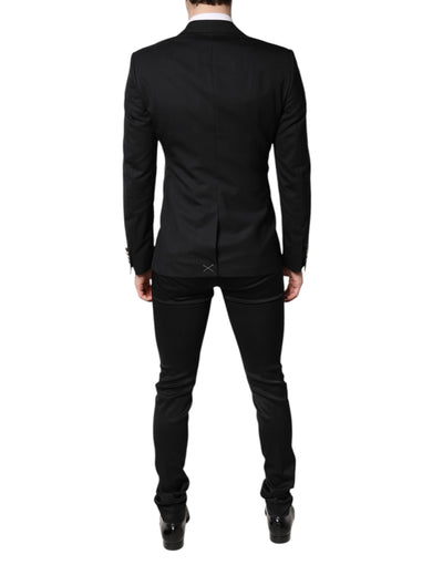 Dolce & Gabbana Schwarzer einreihiger formeller Blazer mit Weste