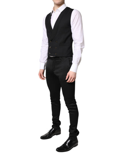 Dolce & Gabbana Schwarzer einreihiger formeller Blazer mit Weste