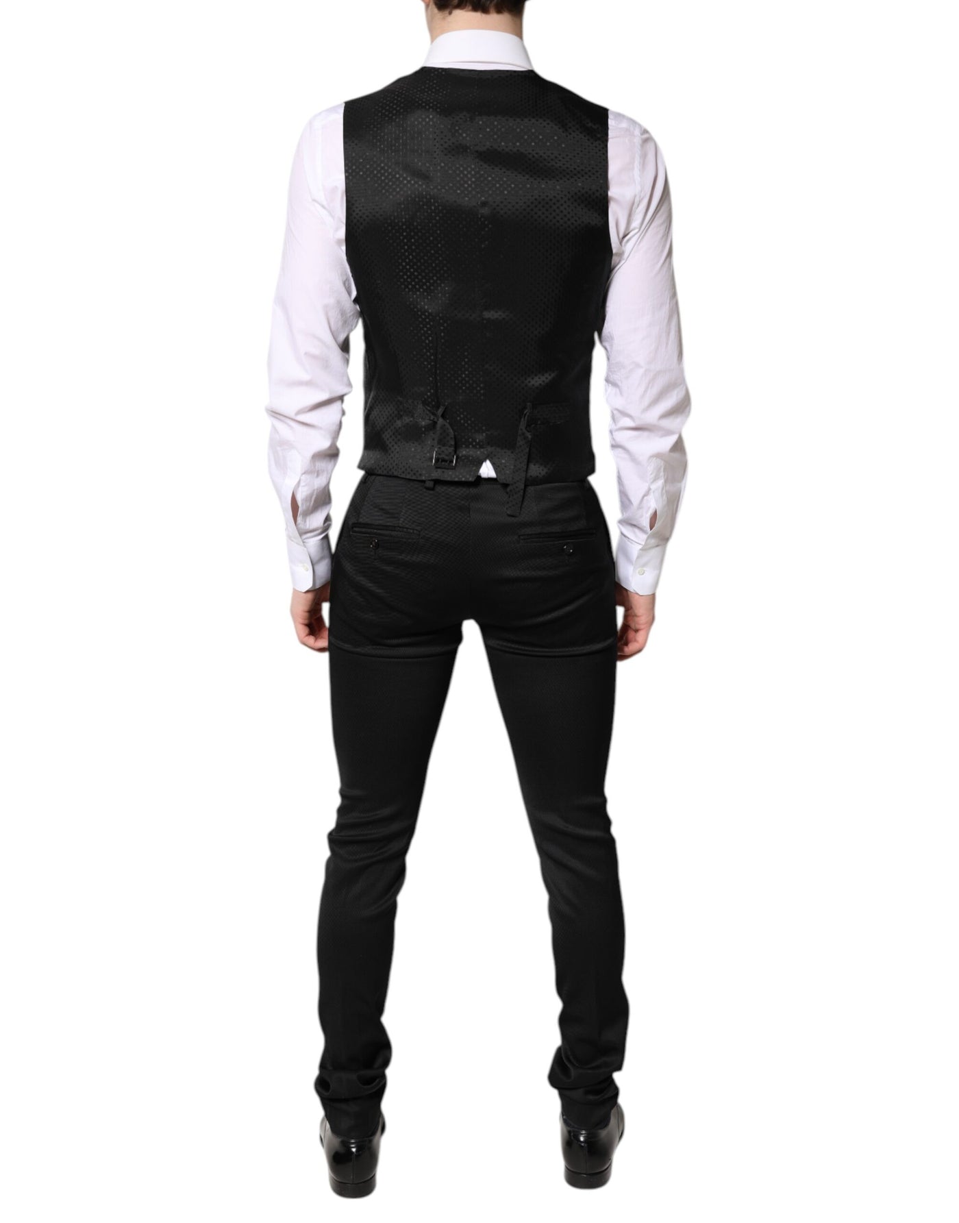 Dolce & Gabbana Schwarzer einreihiger formeller Blazer mit Weste