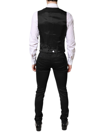 Dolce & Gabbana Schwarzer einreihiger formeller Blazer mit Weste