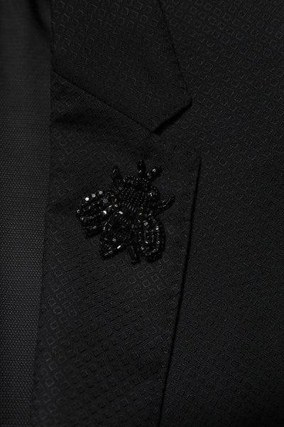Dolce & Gabbana Schwarzer einreihiger 2-teiliger Anzug aus Wolle