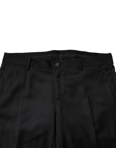 Dolce & Gabbana Schwarzer einreihiger 2-teiliger Anzug aus Wolle