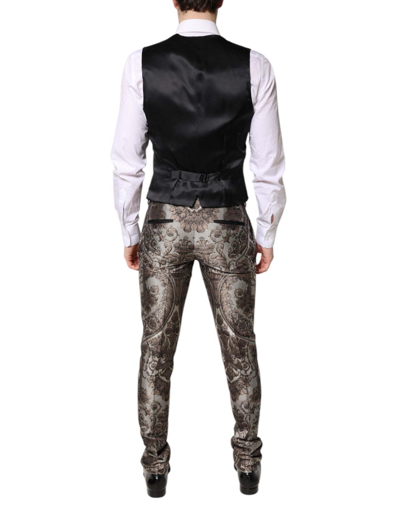 Dolce & Gabbana Multicolor Jacquard einreihiger 3 teiliger Anzug