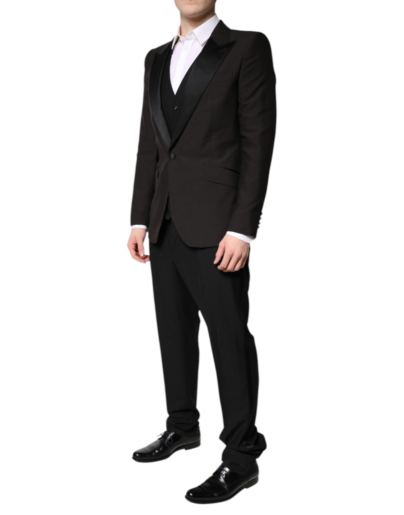 Dolce & Gabbana Schwarzer einreihiger formeller 3-teiliger Anzug