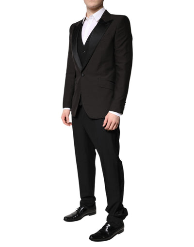 Dolce & Gabbana Schwarzer einreihiger formeller 3-teiliger Anzug