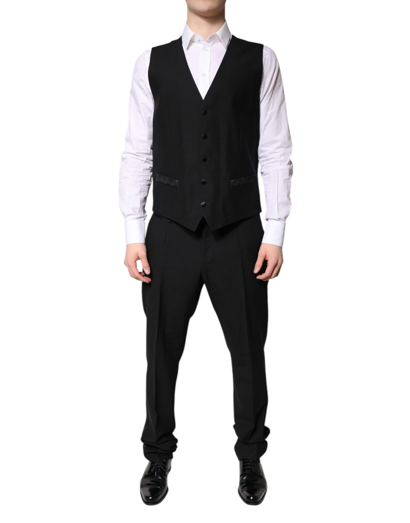 Dolce & Gabbana Schwarzer einreihiger formeller 3-teiliger Anzug