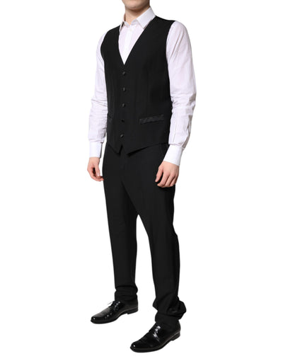 Dolce & Gabbana Schwarzer einreihiger formeller 3-teiliger Anzug