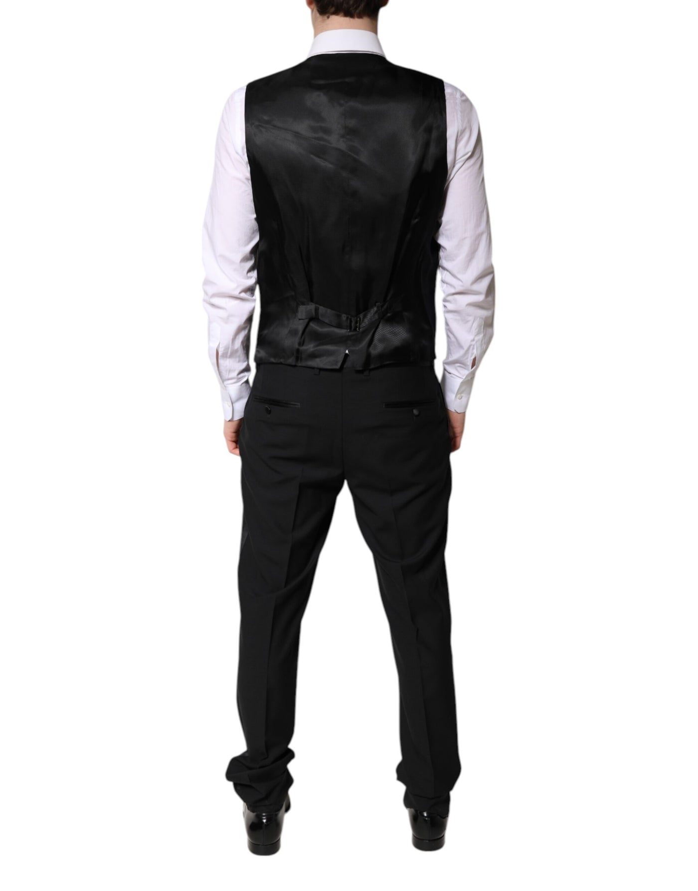 Dolce & Gabbana Schwarzer einreihiger formeller 3-teiliger Anzug