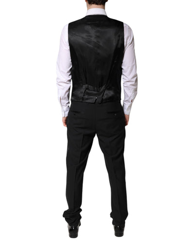 Dolce & Gabbana Schwarzer einreihiger formeller 3-teiliger Anzug