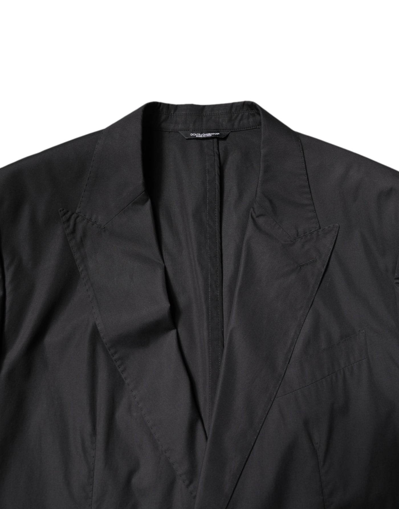 Dolce & Gabbana Schwarzer einreihiger 2-teiliger Anzug aus Baumwolle