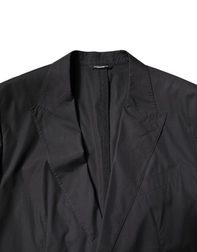 Dolce & Gabbana Schwarzer einreihiger 2-teiliger Anzug aus Baumwolle